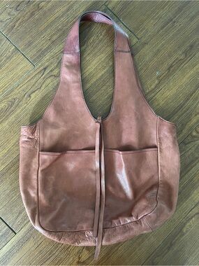Lucky Brand Leather Tote Bag in Distressed Rust